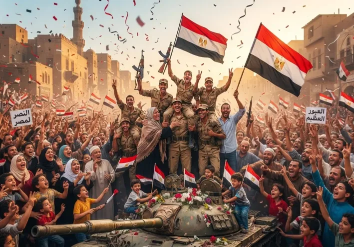 حرب أكتوبر.. ملحمة انتصار وفرحة شعب لا تُنسى  مقدمة ونشهد علي قوتنا وشجاعة جنودنا في المعارم