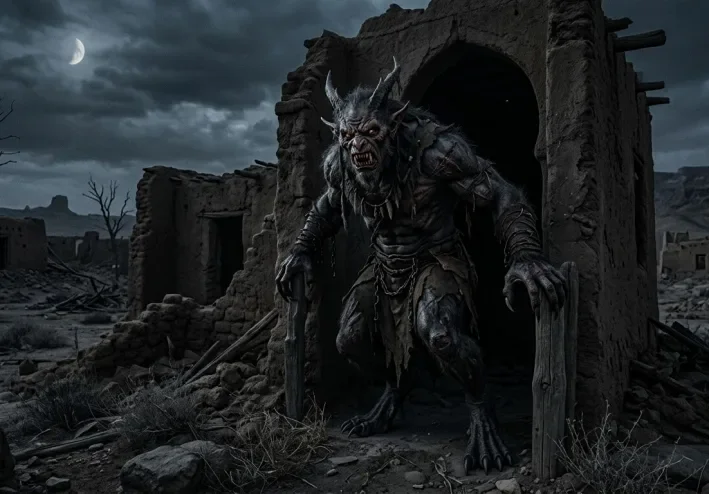 👹 الغول — كائن مخيف يعيش في الأماكن البعيدة والمهجورة.