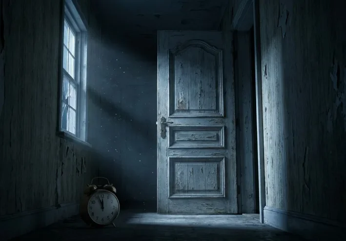 🚪 الباب الذي يفتح وحده — باب مغلق يبدأ في الفتح كل ليلة.