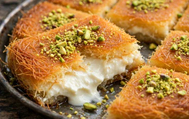 *طريقة عمل الكنافة النابلسية بالقشطة في المنزل*.