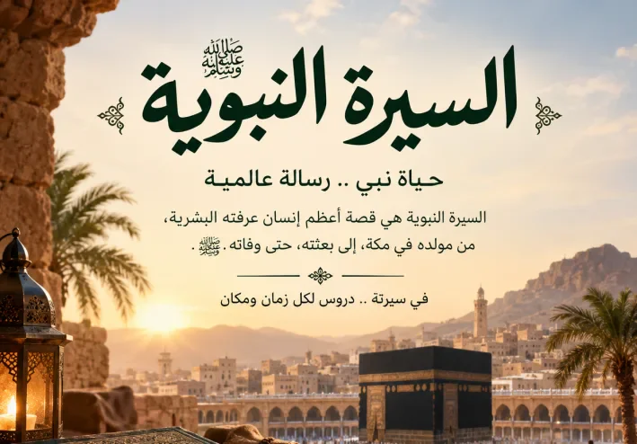 السيرة النبوية: حياة الرسول ﷺ ودروسه وعبره قصة النبي محمد صلى الله عليه وسلم اقرأ وتعلم واستفيد وصلي على النبي محمد صلى