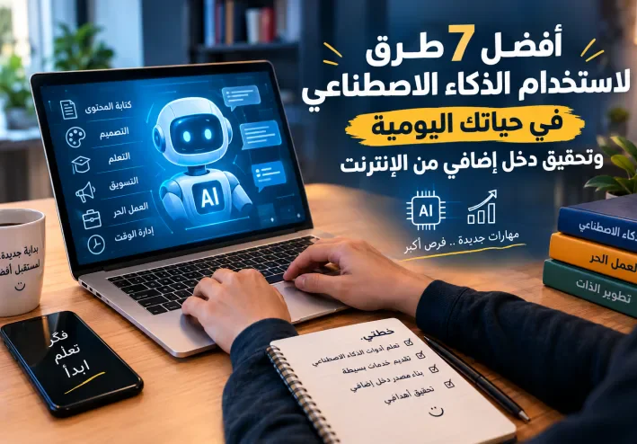 أفضل 7 طرق لاستخدام الذكاء الاصطناعي في حياتك اليومية وتحقيق دخل إضافي من الإنترنت