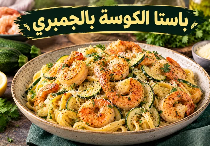 باستا الكوسة بالجمبري.. وصفة إيطالية بمذاق فاخر تجمع بين الكريمة والمأكولات البحرية