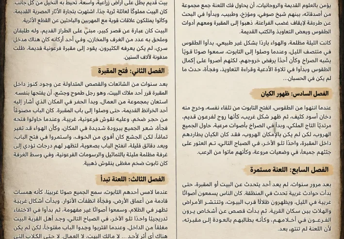 اللعنه الفرعونية القديمة