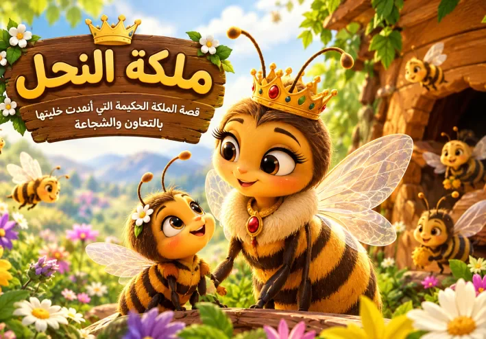 🐝 ملكة النحل.. قصة الملكة الحكيمة التي أنقذت خليتها بالتعاون والشجاعة