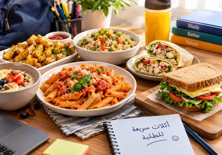 أكلات سريعة للطلبة: أفكار وجبات سهلة واقتصادية تناسب يومك الدراسي