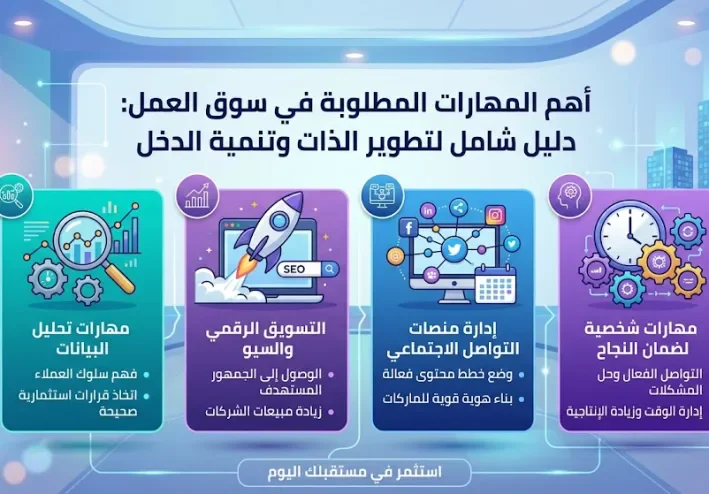 أهم المهارات المطلوبة في سوق العمل: دليل شامل لتطوير الذات وتنمية الدخل