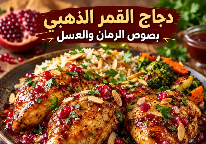 دجاج القمر الذهبي بصوص الرمان والعسل.. وصفة  تجمع بين الحلاوة واللمسة الشرقية