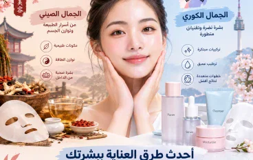 احدث الطرق للعنايه بالبشرة : أسرار الجمال الكوري والجمال الصيني مع البشرة تشع نضارة وإشراق وحيوية  وملمس كنعومه الاطفال 