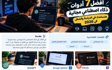 أفضل 7 أدوات ذكاء اصطناعي هتساعدك في الدراسة والشغل في 2026 