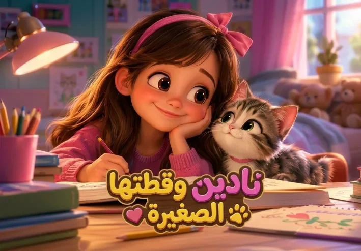 نادين وقطتها الصغيره