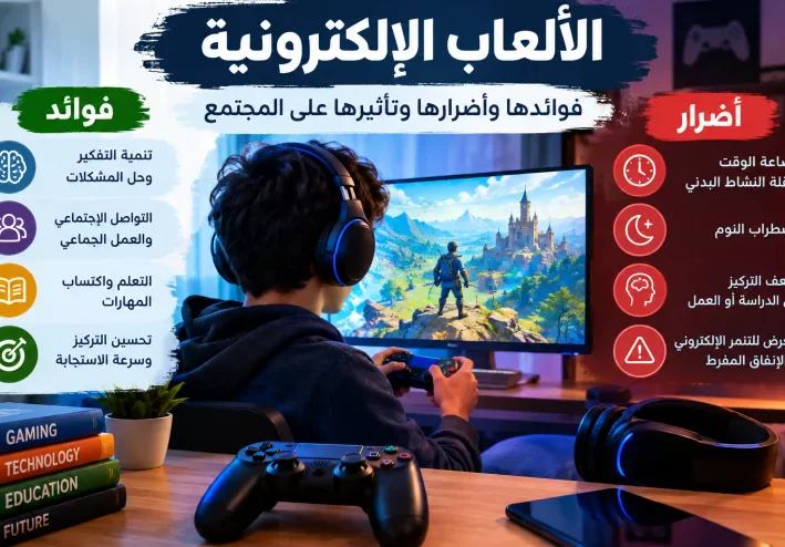 الألعاب الإلكترونية: فوائدها وأضرارها وتأثيرها علينا