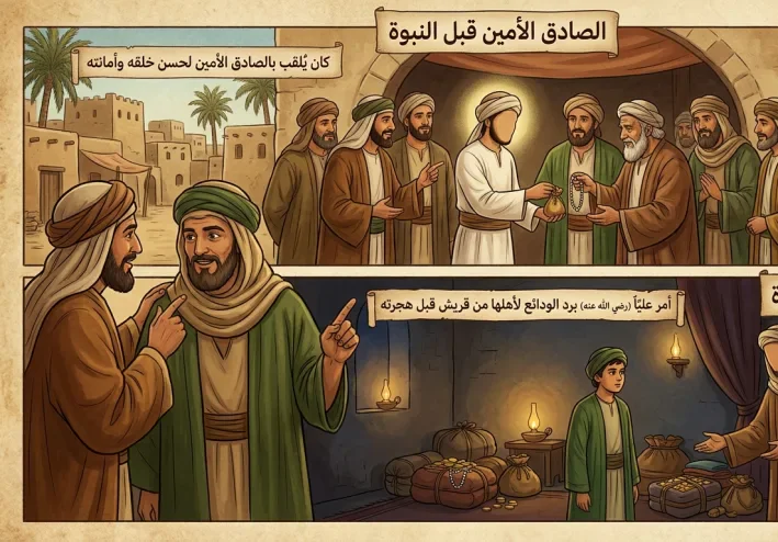 قصة النبي ﷺ مع الصدق والأمانة