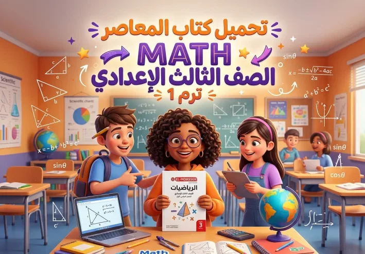 📥 تحميل كتاب المعاصر ماث ثالثة إعدادي لغات الترم الأول 2027 PDF جزء الشرح كامل
