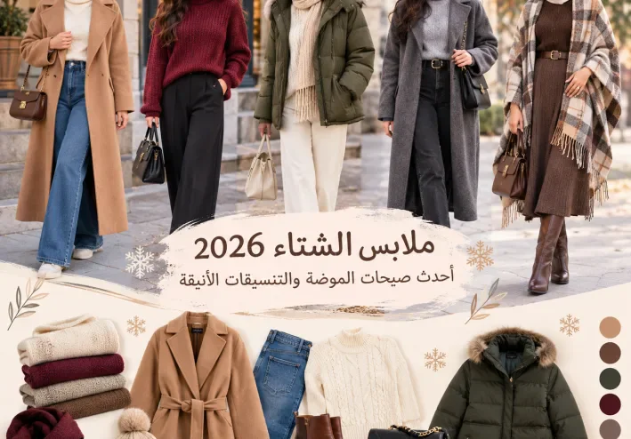 تنسيقات ملابس الشتاء 2026 للمحجبات وغير المحجبات | إطلالات أنيقة
