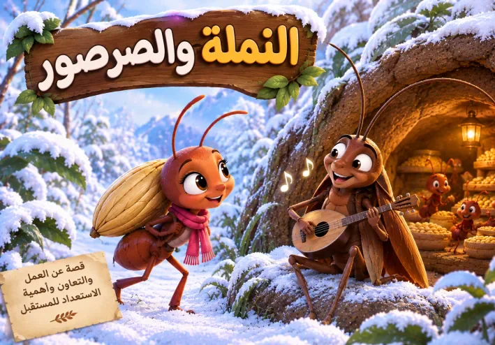 🐜 النملة والصرصور.. حكاية نونا وزقزوق ودرس الاستعداد للشتاء