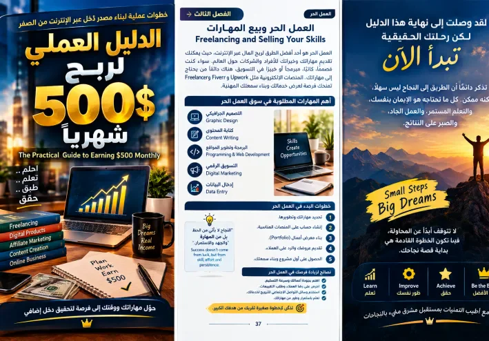 الدليل العملي لربح 500$ شهرياً