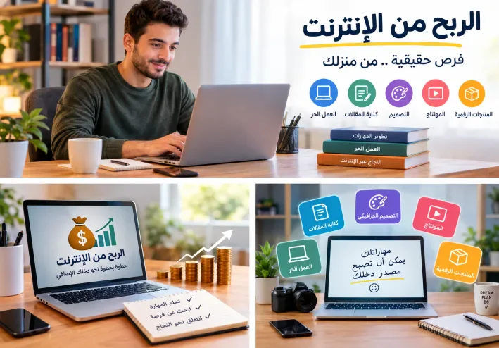الربح من الإنترنت للمبتدئين: أفضل 5 طرق لتحقيق دخل إضافي من المنزل