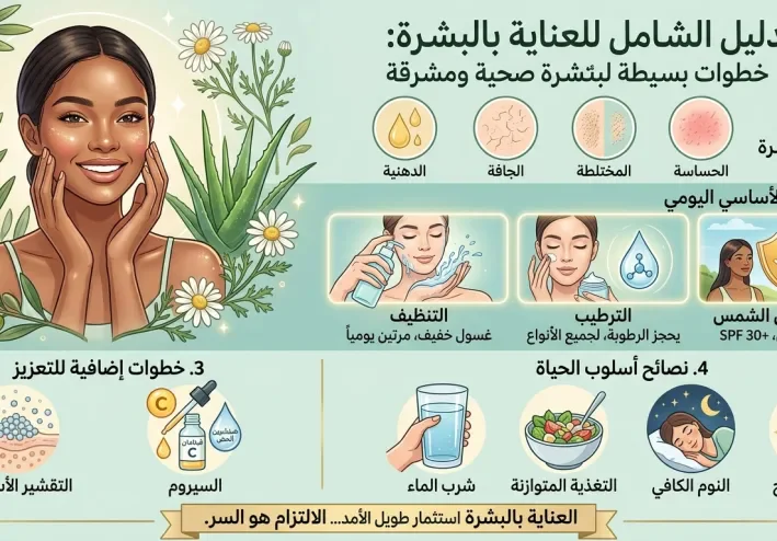 الدليل الشامل للعناية بالبشرة: خطوات بسيطة لبشرة صحية ومشرقة