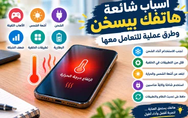 هاتفك بيسخن بسرعة؟ إليك 10 أسباب شائعة لارتفاع حرارة الهاتف وطرق عملية لحل المشكلة في 2026