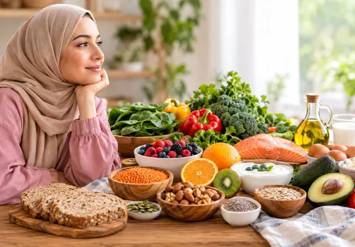 أهم الفيتامينات لصحة المرأة وأفضل الأطعمة الغنية بها.