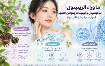 ما وراء الريتينول:  الباكونشيول  والببتيدات  وعوامل النمو... أسرار علمية ومكونات مفيدة للعنايى ببشرة أكثر شبابًا  وحيوية