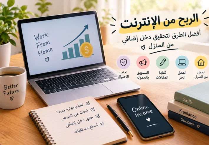 الربح من الإنترنت للمبتدئين: أفضل الطرق لتحقيق دخل إضافي من المنزل