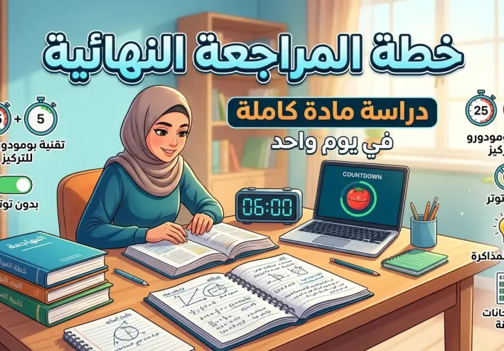 "الدليل العملي لليلة الامتحان: كيف تُراجع أهم أجزاء المنهج بذكاء في 24 ساعة؟"