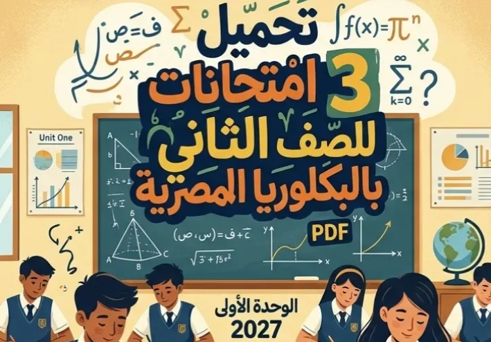📥 تحميل 3 امتحانات رياضيات على الوحدة الأولى للصف الثاني في البكالوريا المصرية 2027 PDF إعداد الأستاذ علي حسان