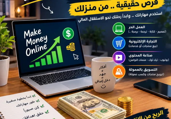 الربح من الإنترنت: دليلك لبدء تحقيق دخل إضافي من المنزل