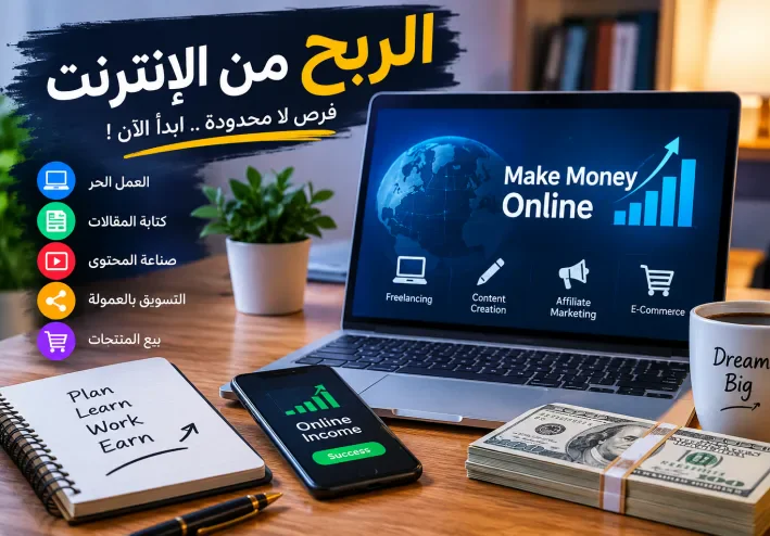 💰 الربح من الإنترنت: دليلك الشامل لتحقيق دخل إضافي من المنزل