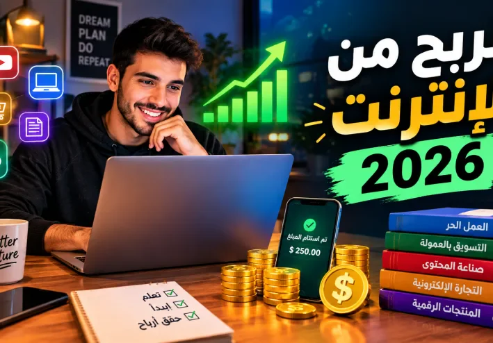 لربح من الإنترنت 2026: دليلك الشامل للمبتدئين لتحقيق دخل حقيقي من المنزل بدون رأس مال من خلال العمل الحر وكتابة المقالات