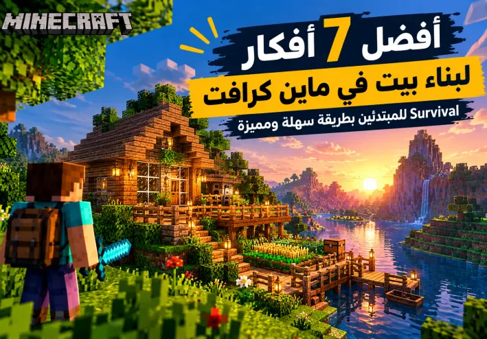 أفضل 7 أفكار لبناء بيت في ماين كرافت Survival للمبتدئين بطريقة سهلة ومميزة