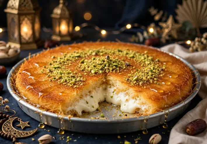 طريقة عمل الكنافة النابلسية الناعمة بالقشطة والجبنة المطاطة