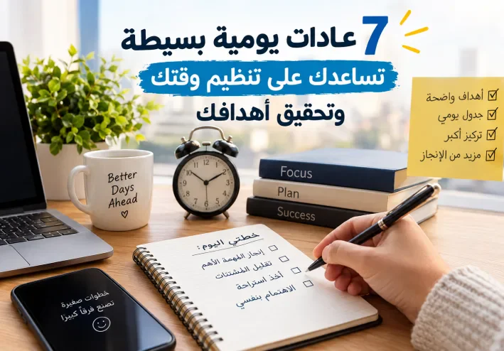 7 عادات يومية بسيطة تساعدك على تنظيم وقتك وتحقيق أهدافك