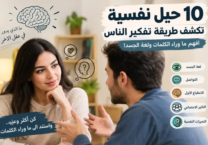 10 حيل نفسية تكشف طريقة تفكير الناس: افهم ما وراء الكلمات ولغة الجسد!