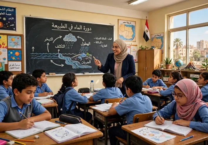 ملخص مادة العلوم للصف الرابع الابتدائي الترم الاول - الجهاز الهضمي والجهاز التنفسي ودورة الماء في الطبيعة