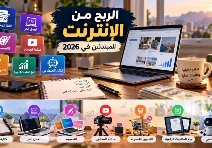 الربح من الإنترنت للمبتدئين 2026: أفضل 7 طرق حقيقية بدون رأس مال