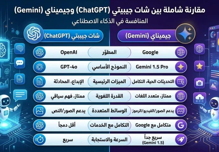 دليل استخدام ChatGPT وGemini في الدراسة والعمل وكتابة المحتوى باللغة العربية للمبتدئين