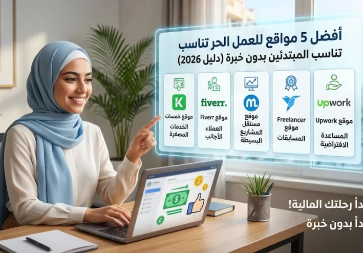 أفضل 5 مواقع للعمل الحر تناسب المبتدئين بدون خبرة (دليل 2026)