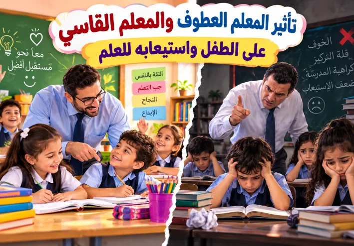 تأثير المعلم العطوف والمعلم القاسي على الطفل واستيعابه للعلم