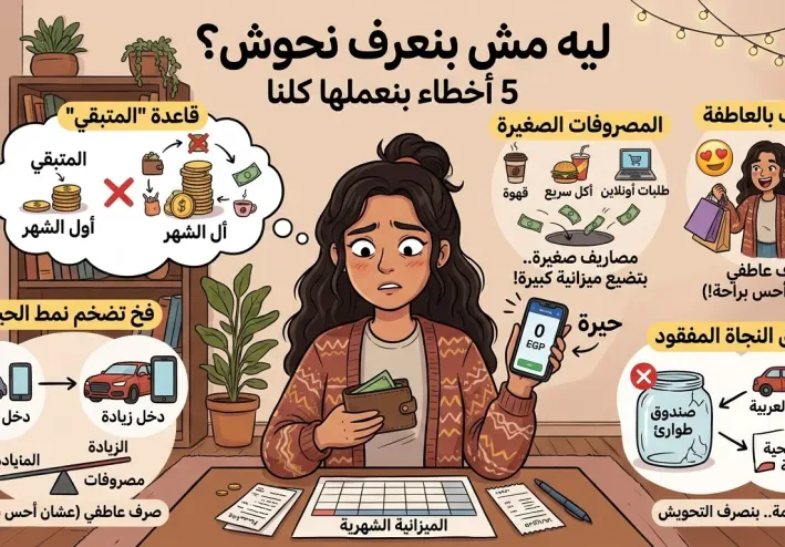 ليه مش بتعرف تحوش فلوس؟ 5 أخطاء بنعملها كلنا في المصروف