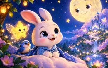 حكاية الأرنب لوز وقمر الأحلام 🌙🐰 | قصة أطفال قبل النوم | حواديت جميلة وهادئة