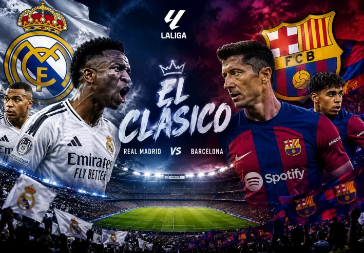 كلاسيكو الأرض.. ريال مدريد وبرشلونة في صراع العمالقة 🔥⚽ من يحكم عرش الكرة الإسبانية؟