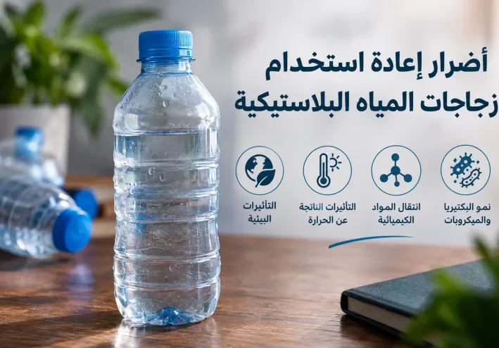 الأضرار الصحية المحتملة لإعادة استخدام زجاجات المياه البلاستيكي
