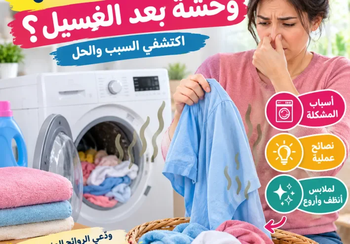 لماذا تخرج الملابس برائحة كريهة من الغسالة رغم استخدام المسحوق؟ إليكِ الحل