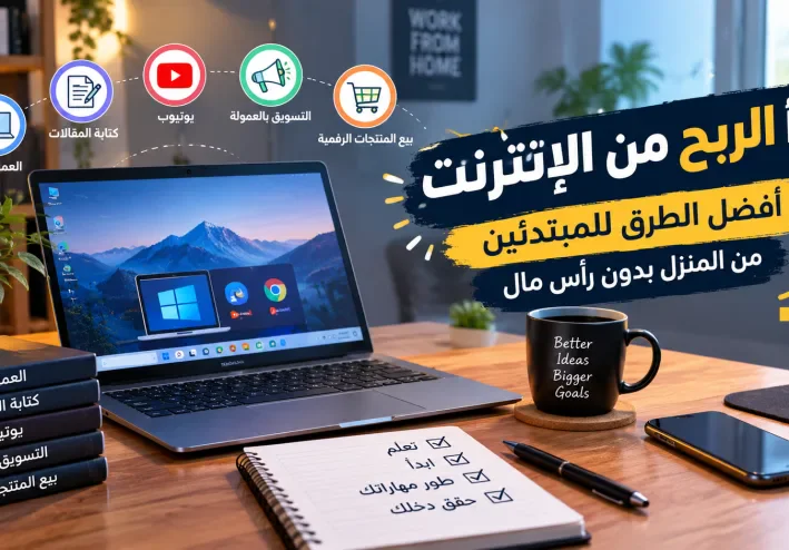 الربح من الإنترنت للمبتدئين: أفضل الطرق لبدء العمل من المنزل بدون رأس مال