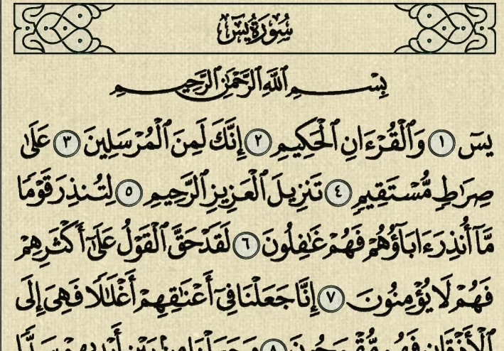 سوره يس مكتوبه كامله بالتشكيل