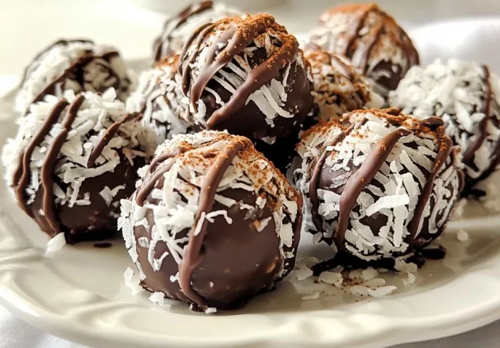 طريقة عمل كرات جوز الهند بالشوكولاتة 🍫🥥 حلى سهل بدون فرن بمذاق لا يُقاوم