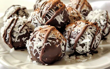 طريقة عمل كرات جوز الهند بالشوكولاتة 🍫🥥 حلى سهل بدون فرن بمذاق لا يُقاوم